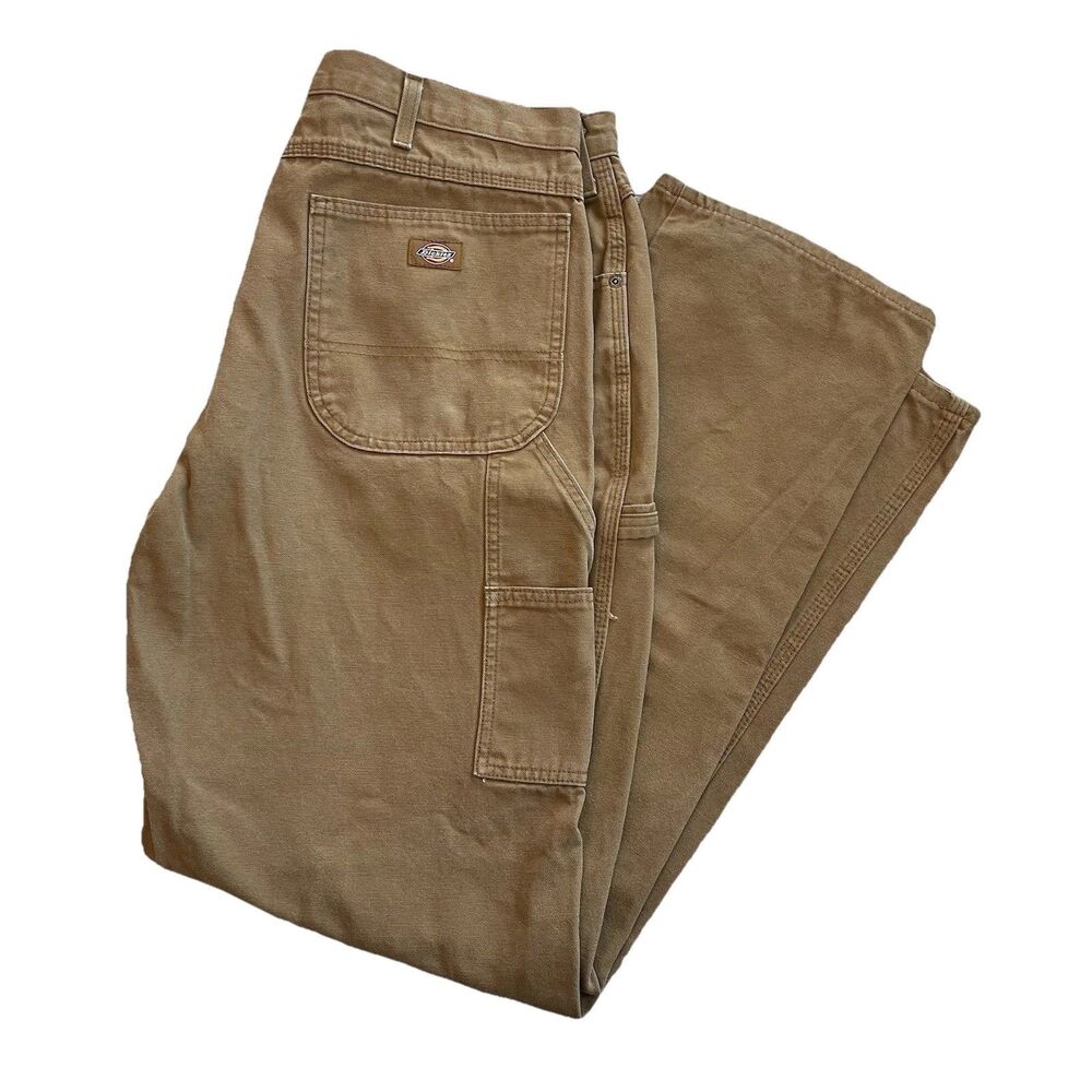 Dickies Carpenter Pants Mens 36x30 Brown Duck Canvas Work Utility Pants